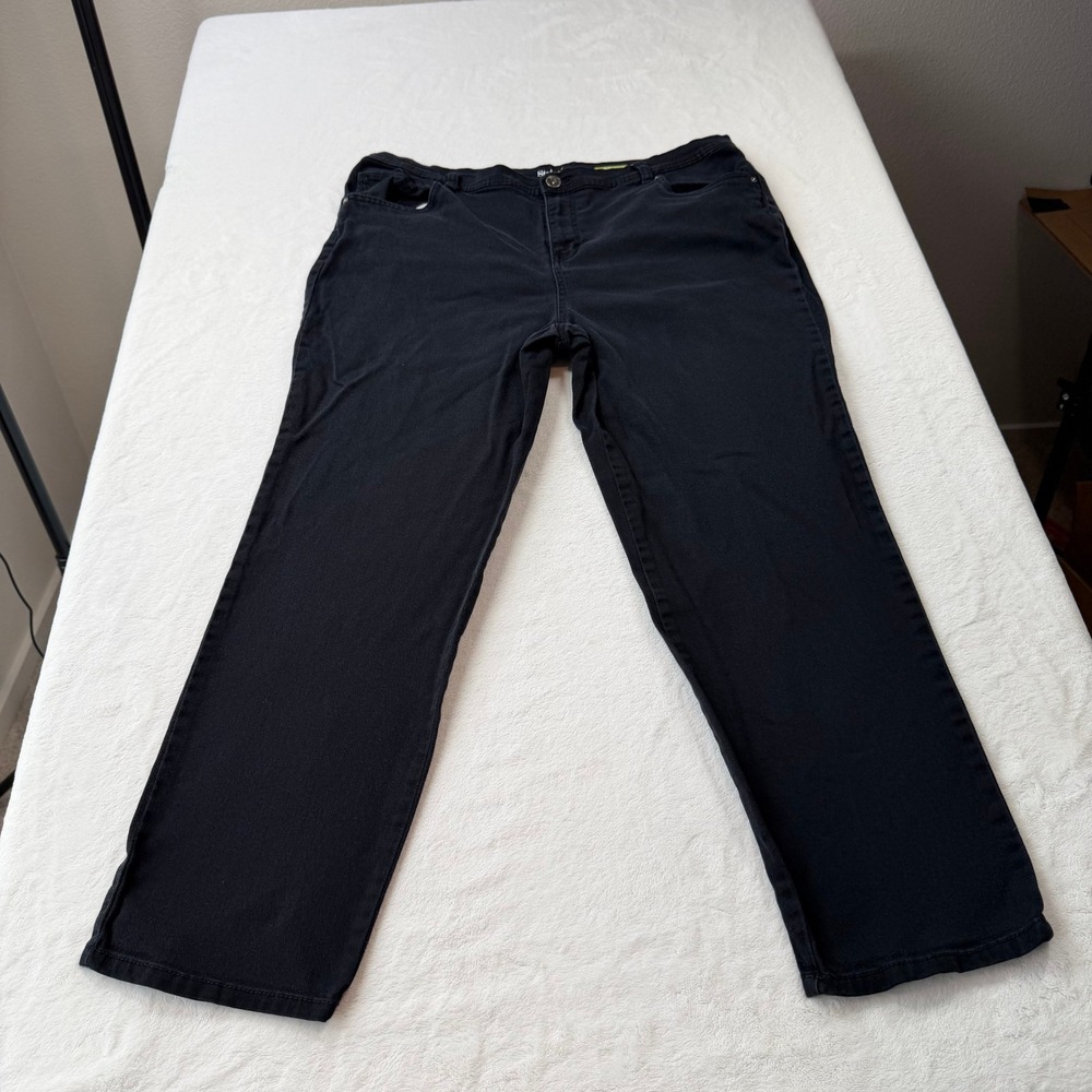 Style & Co Jeans Woman 16W Black Good Natural Fit Straight Leg Denim Pants